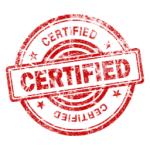 Timbro con la scritta "Certified"